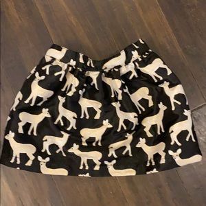 Gymboree Deer Skirt, Black and Gold